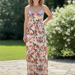 Soft Floral Maxi sun Dress Large/XL